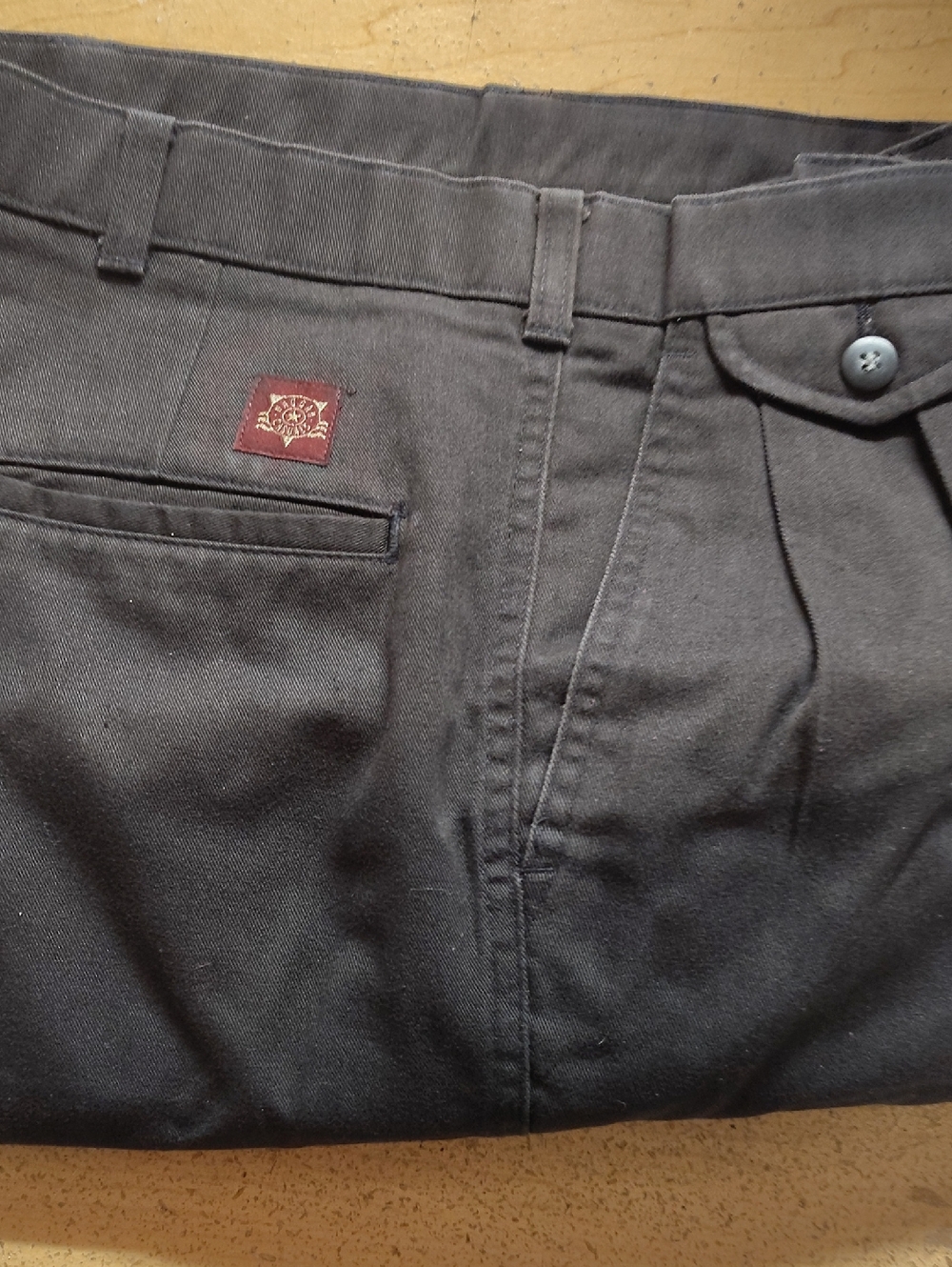 Black Casual Pants with Embroidered w Logo Patch